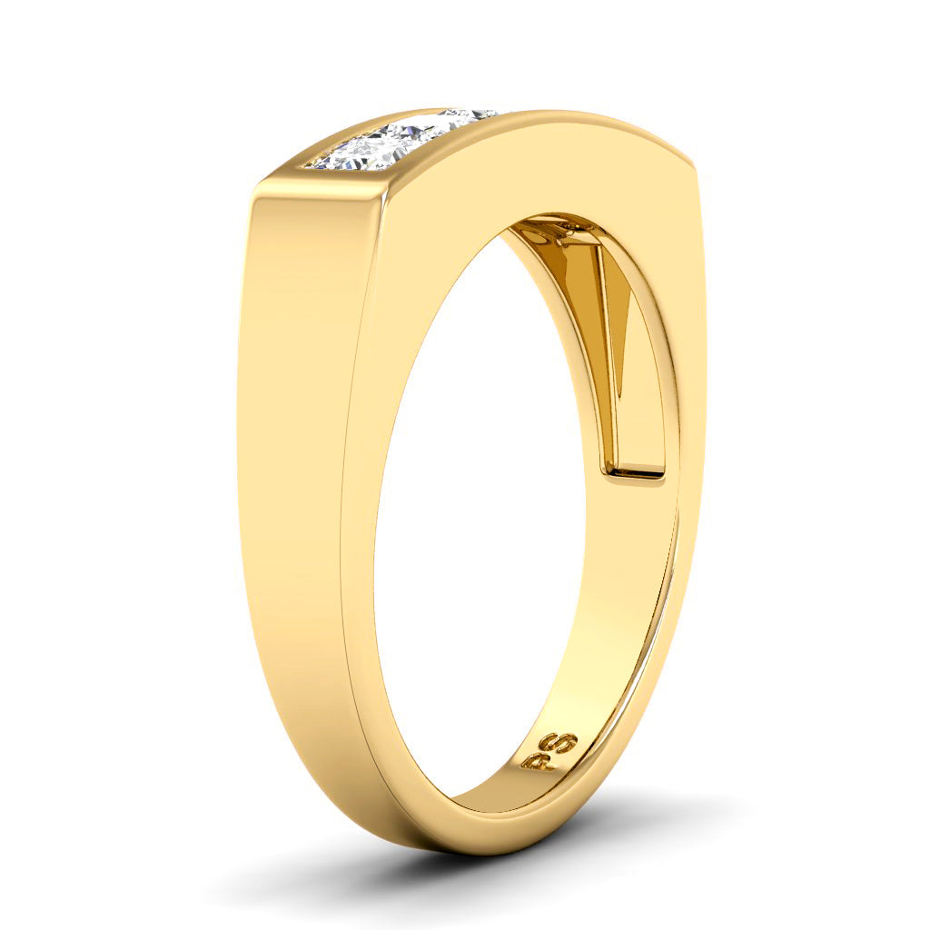 1.00 CT Princess Cut Lab Grown Diamonds - Mens Wedding Band