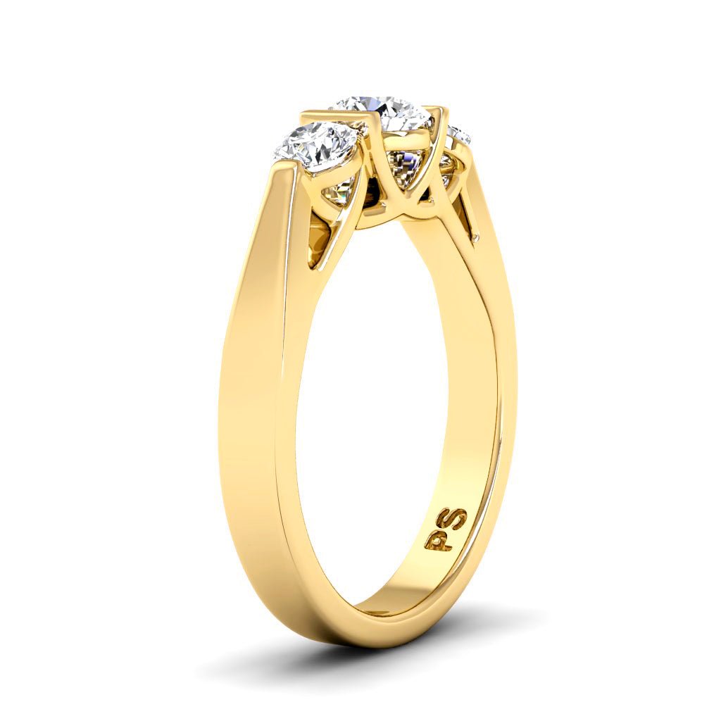 0.70 CT Round Cut Natural Diamonds - Three Stone Rings - Primestyle.com
