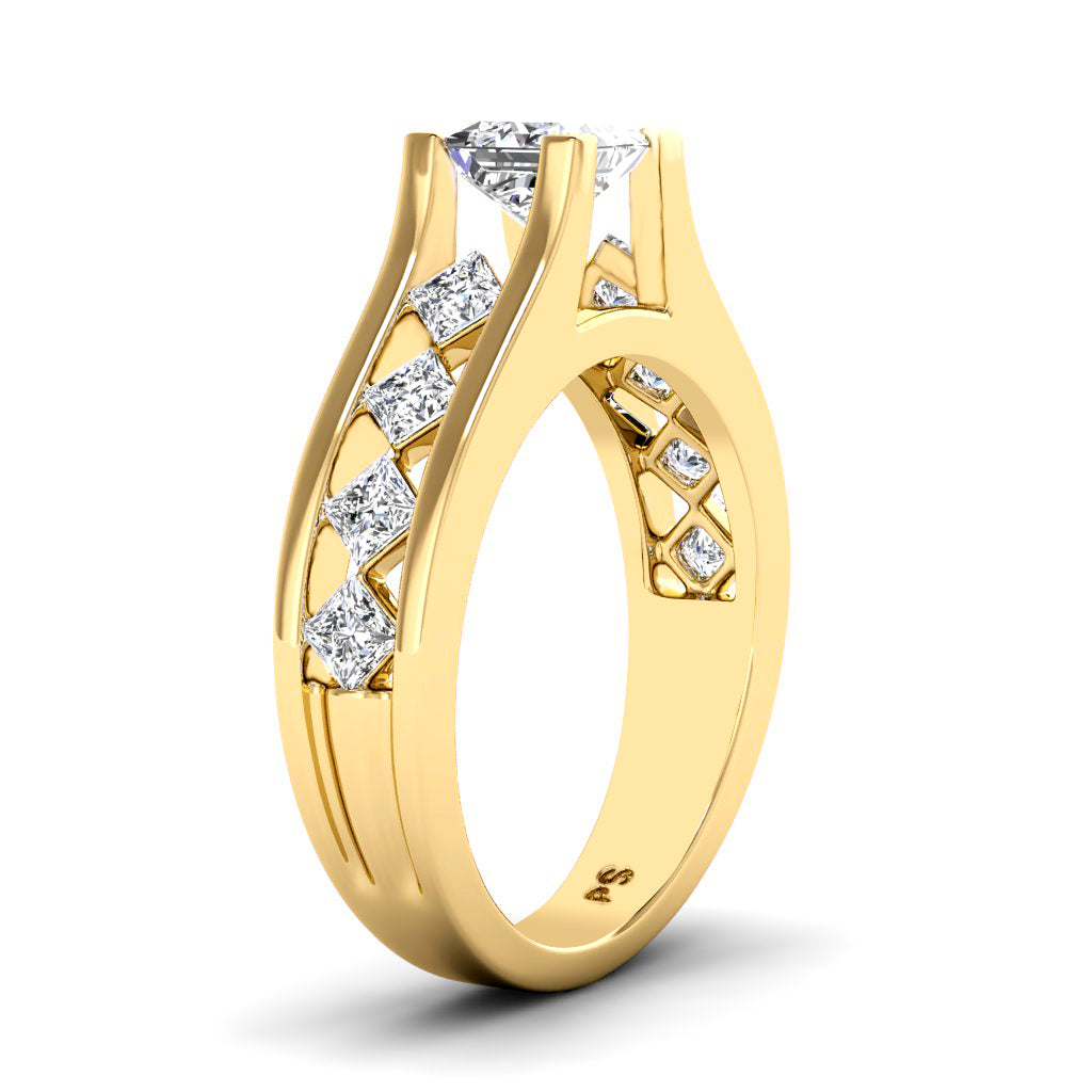 1.30-3.80 CT Princess Cut Lab Grown Diamonds - Engagement Ring