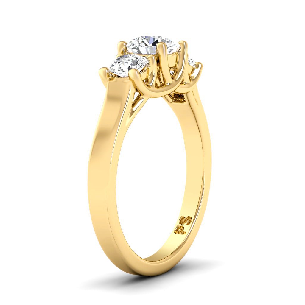 0.90 CT Round Cut Natural Diamonds - Three Stone Rings
