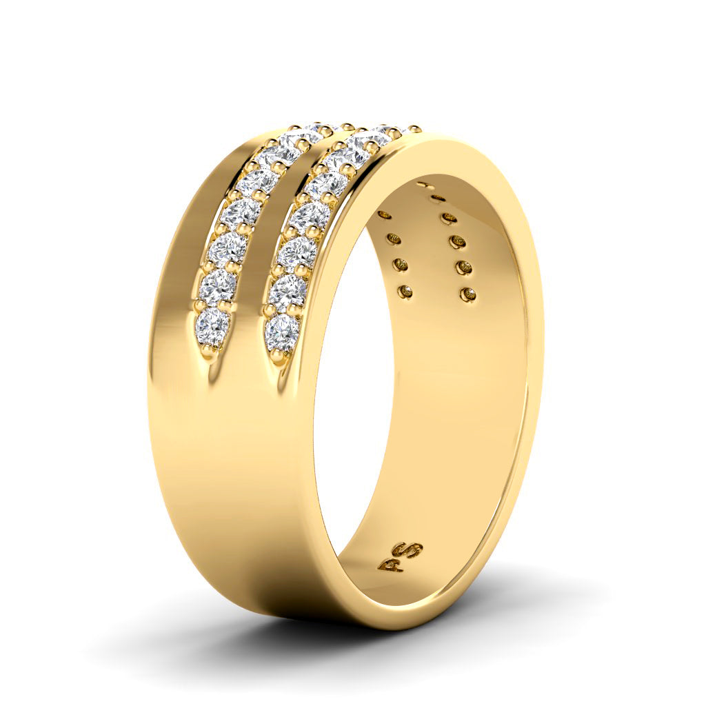 0.80 CT Round Cut Diamonds - Mens Wedding Band