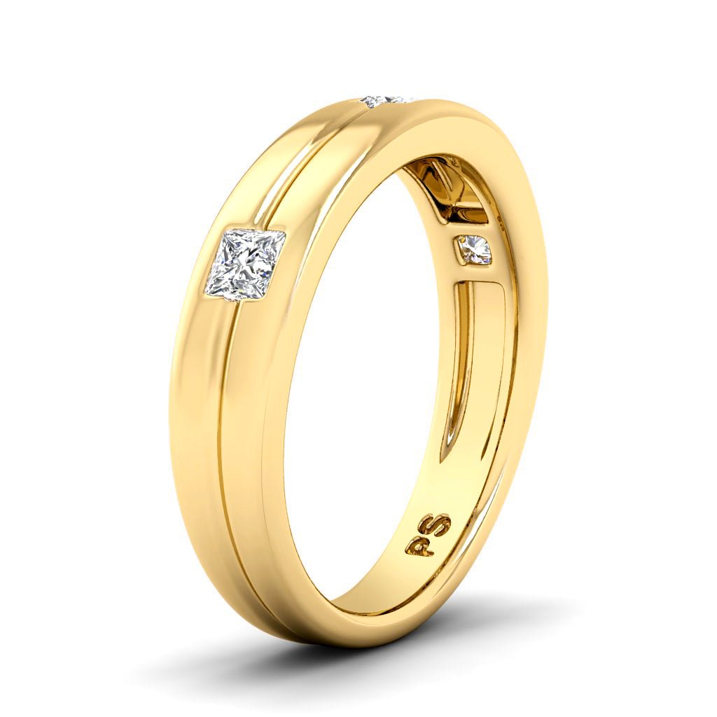 0.45 CT Princess Cut Natural Diamonds - Wedding Band - Primestyle.com
