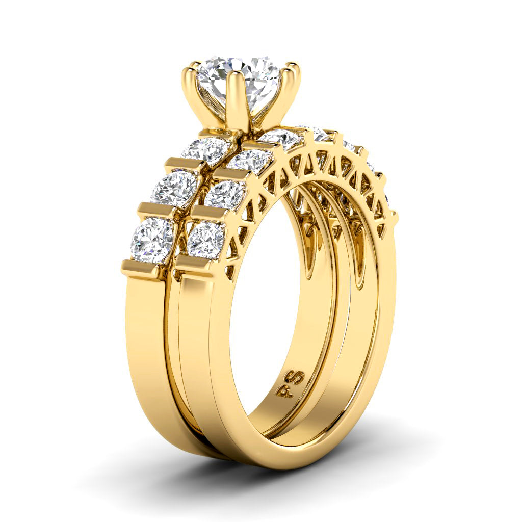 1.45-2.60 CT Round Cut Natural Diamonds - Bridal Set