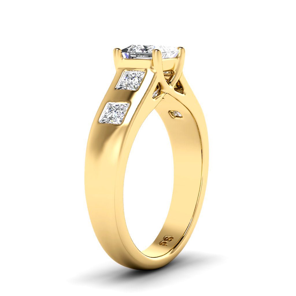1.00-6.50 CT Princess Cut Lab Grown Diamonds - Engagement Ring