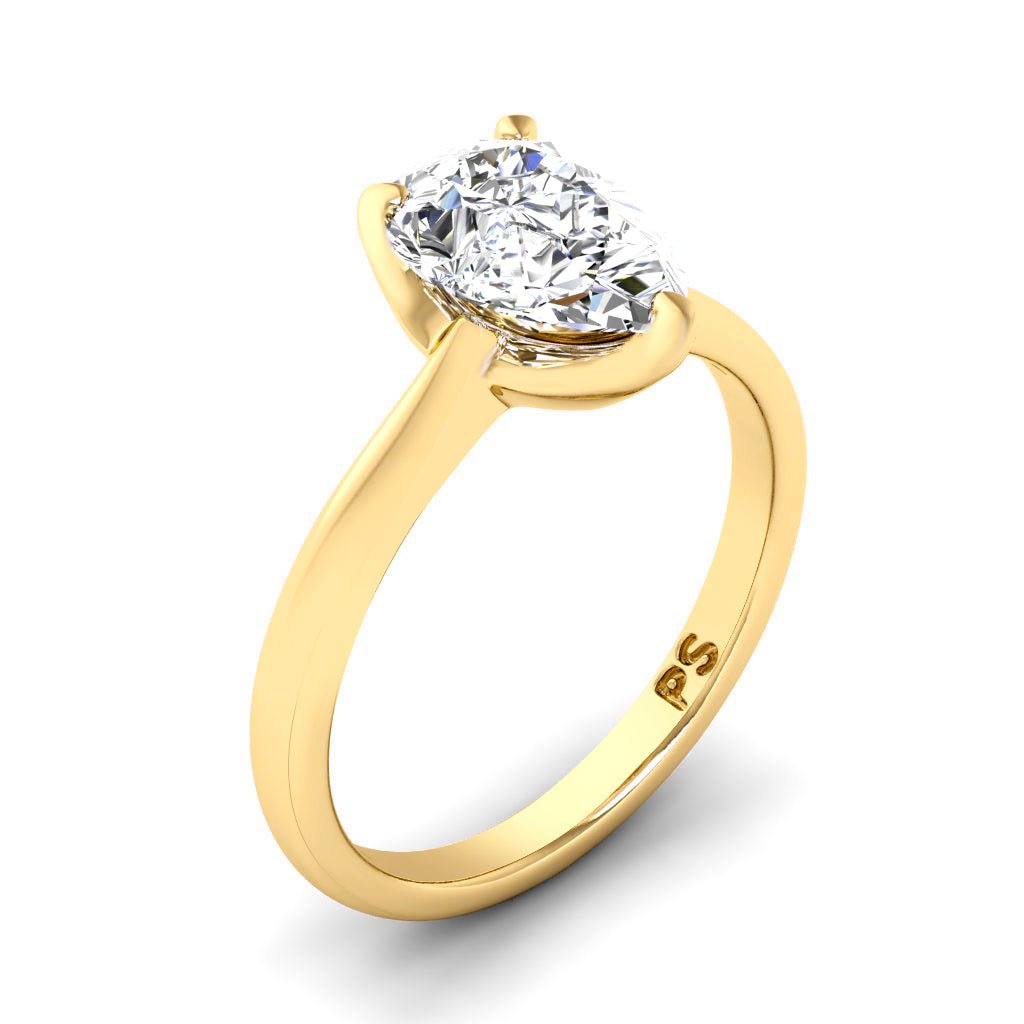 0.50-6.00 CT Pear Cut Diamonds - Solitaire Rings