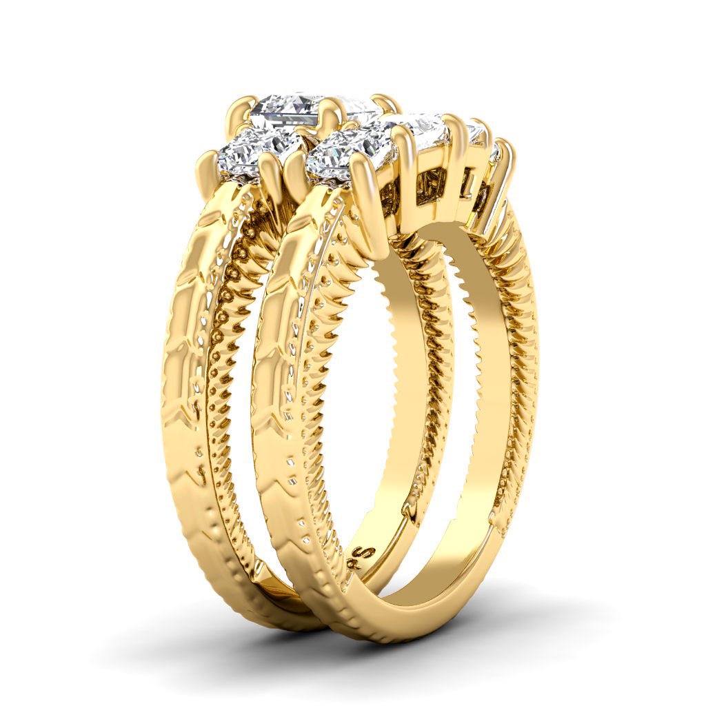 1.60 - 2.75 CT Princess Cut Natural Diamonds - Bridal Set - Primestyle.com