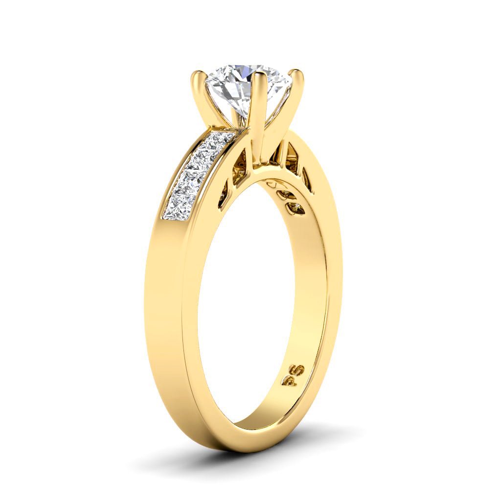 0.85 - 2.00 CT Princess & Round Cut Natural Diamonds - Engagement Ring - Primestyle.com