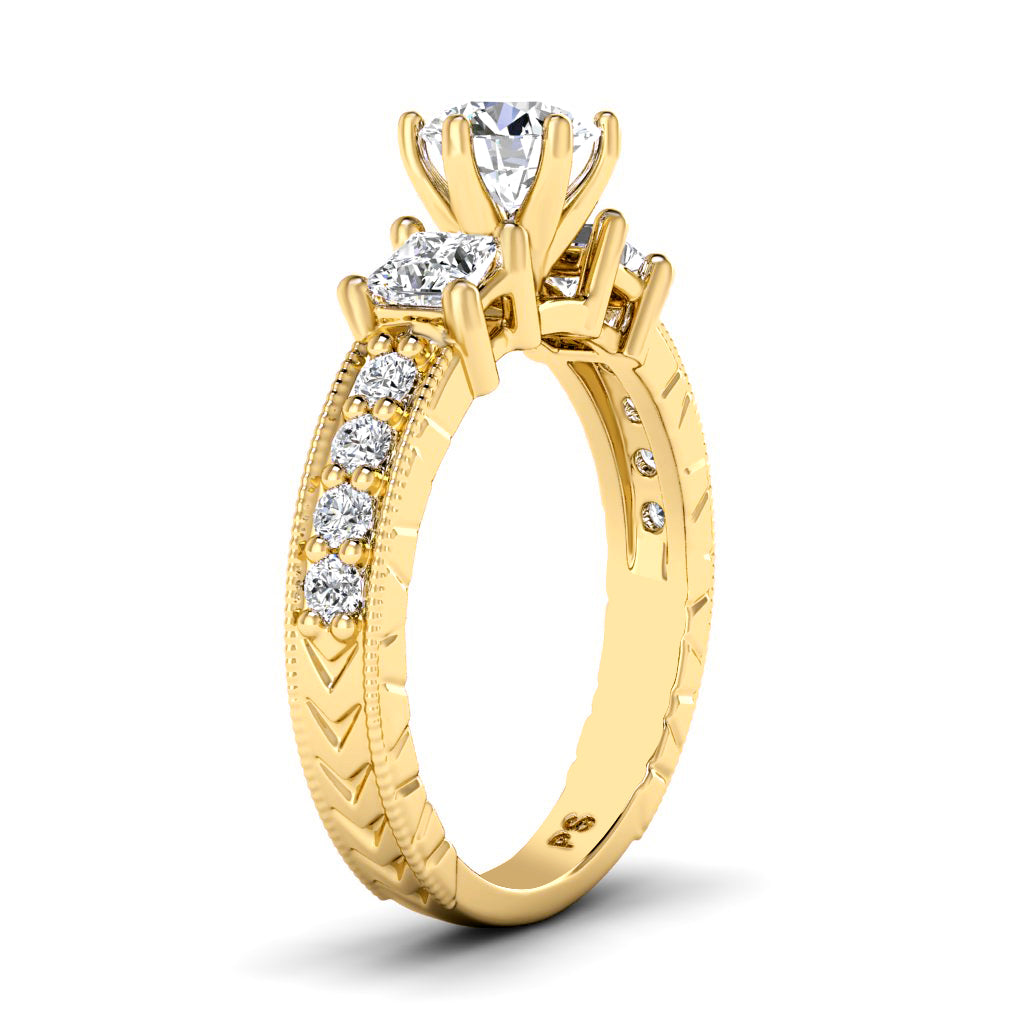 1.20-3.70 CT Round & Princess Cut Lab Grown Diamonds - Engagement Ring