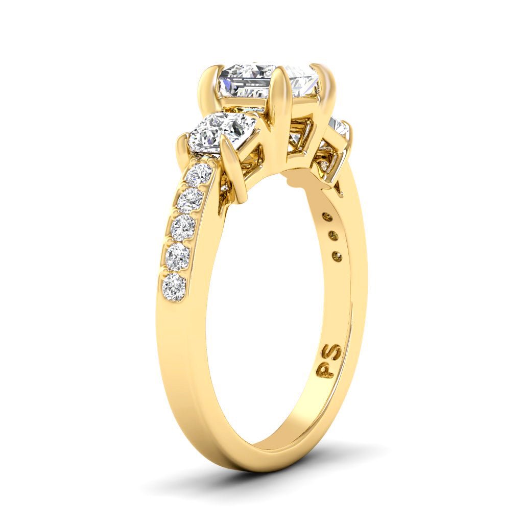 1.20 - 2.35 CT Princess & Round Cut Natural Diamonds - Engagement Ring - Primestyle.com