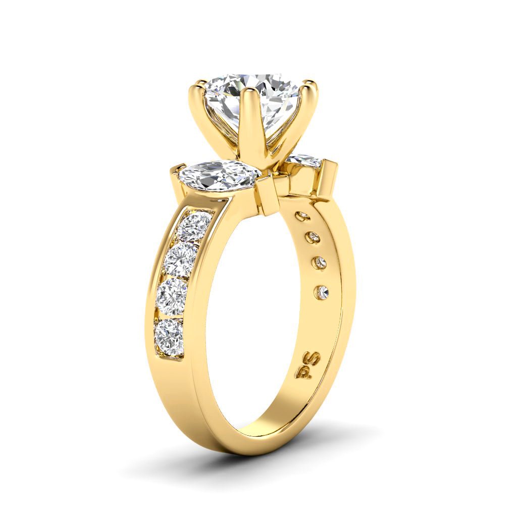 1.35-6.85 CT Marquise & Round Cut Lab Grown Diamonds - Engagement Ring