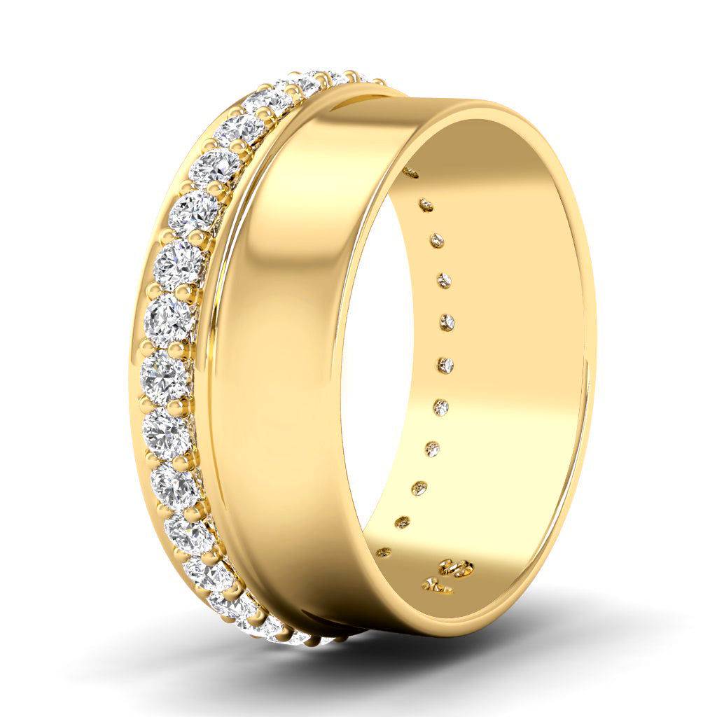 1.00 CT Round Cut Diamonds - Mens Wedding Band