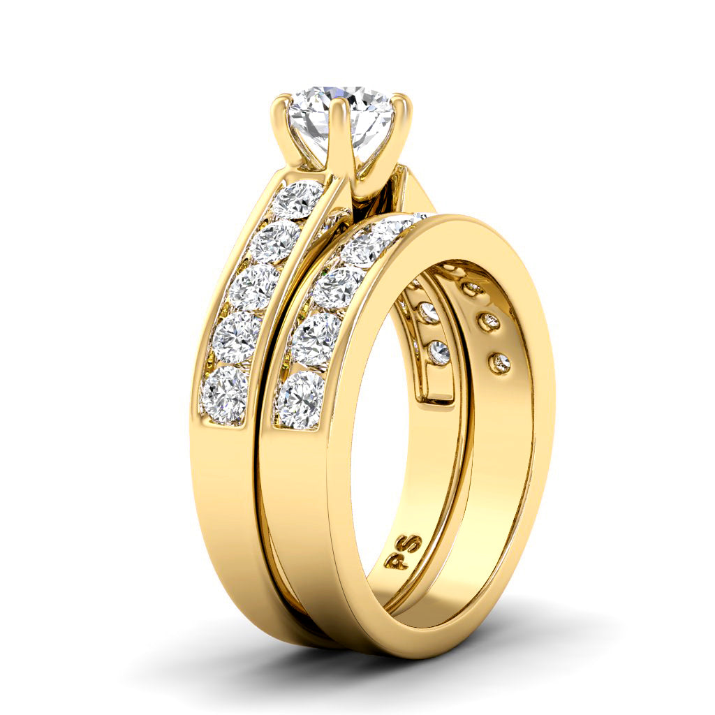 1.95-4.45 CT Round & Princess Cut Lab Grown Diamonds - Bridal Set