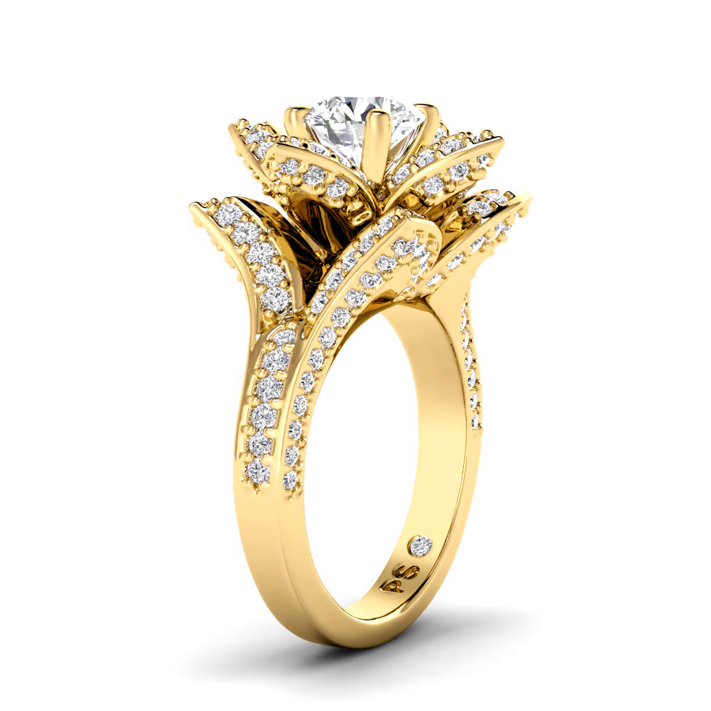 1.72-4.22 CT Round Cut Lab Grown Diamonds - Engagement Ring