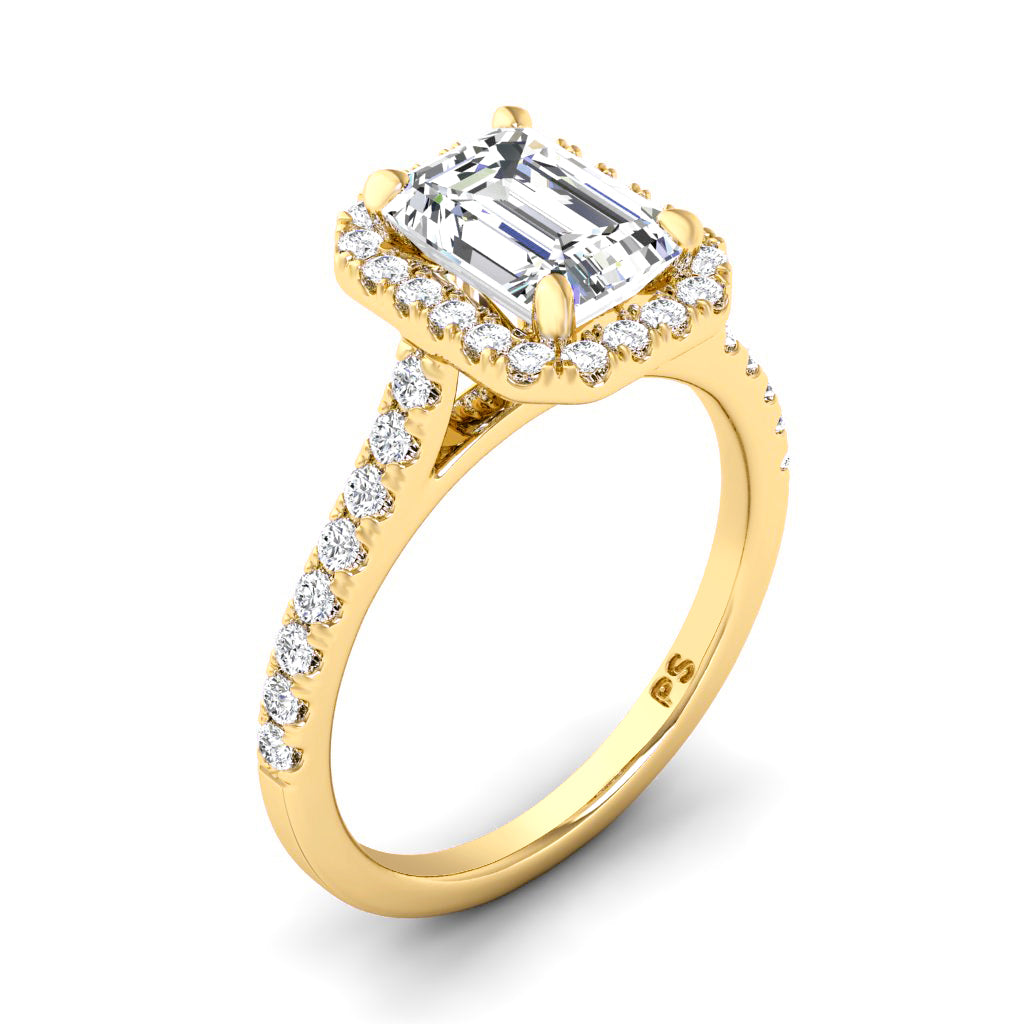 0.95-3.45 CT Round & Emerald Cut Lab Grown Diamonds - Halo Ring