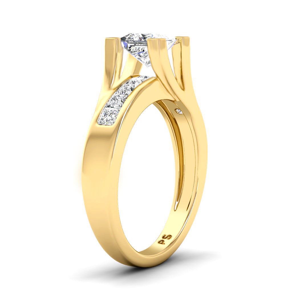 0.80-1.95 CT Princess Cut Natural Diamonds - Engagement Ring