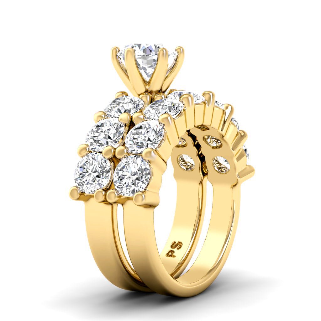 3.95 - 5.10 CT Round Cut Natural Diamonds - Bridal Set - Primestyle.com