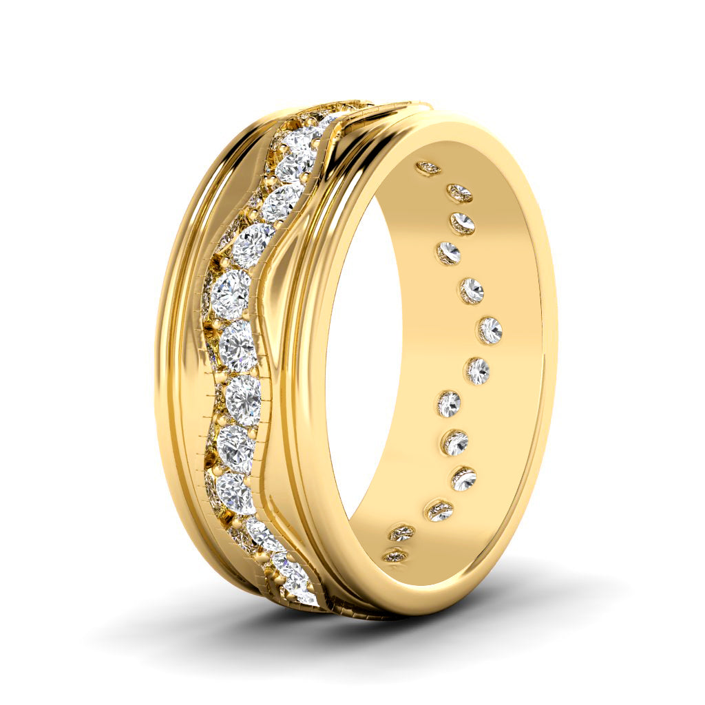1.50 CT Round Cut Diamonds - Mens Wedding Band