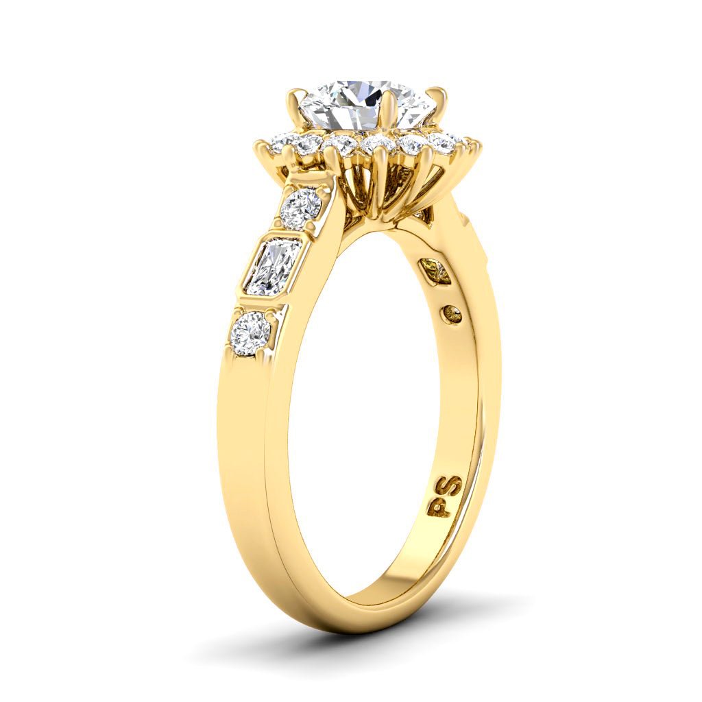 0.92-2.07 CT Radiant & Round Cut Natural Diamonds - Engagement Ring