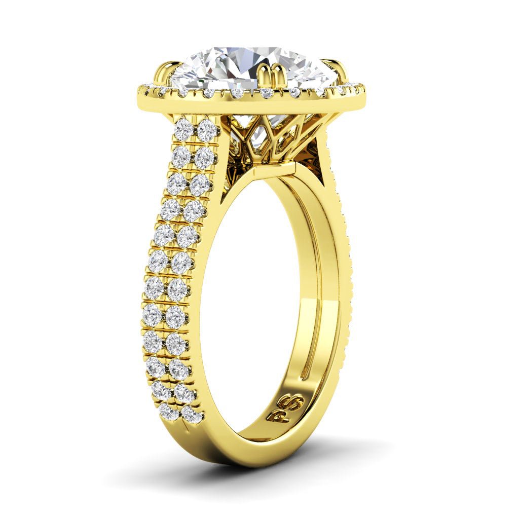 11.65 CT Round Cut Lab Grown Diamonds - Halo Ring - Primestyle.com