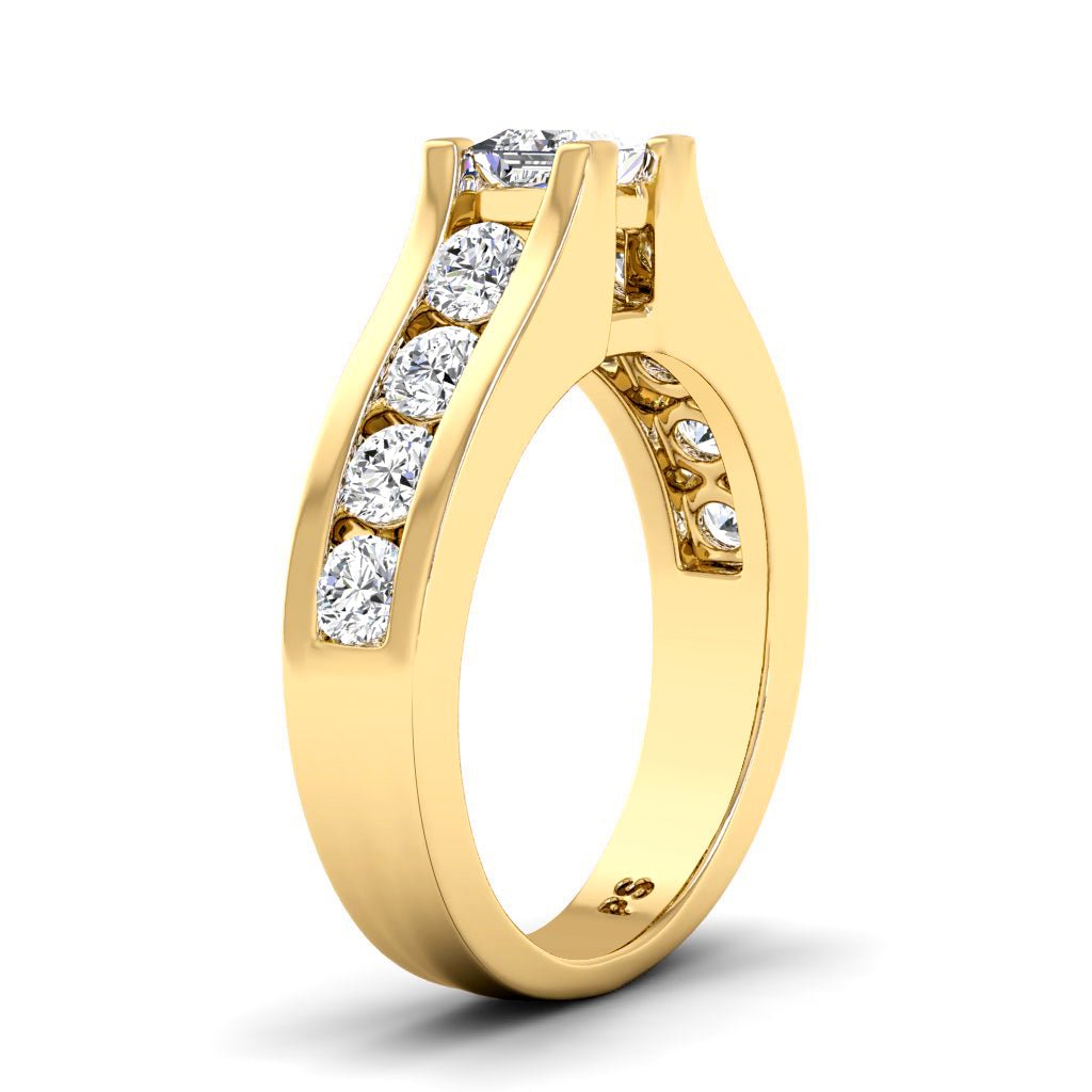 1.30-6.80 CT Princess & Round Cut Diamonds - Engagement Ring