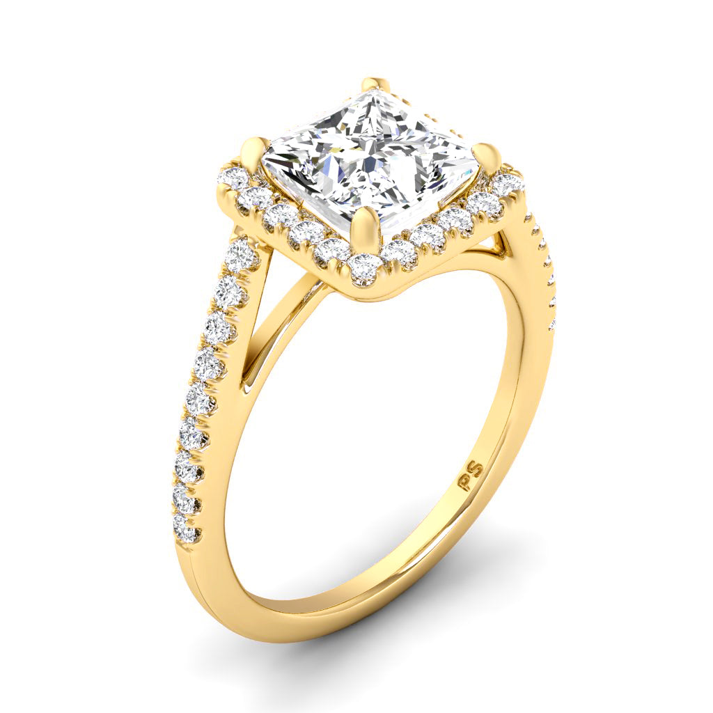 0.85-3.35 CT Round & Princess Cut Lab Grown Diamonds - Halo Ring