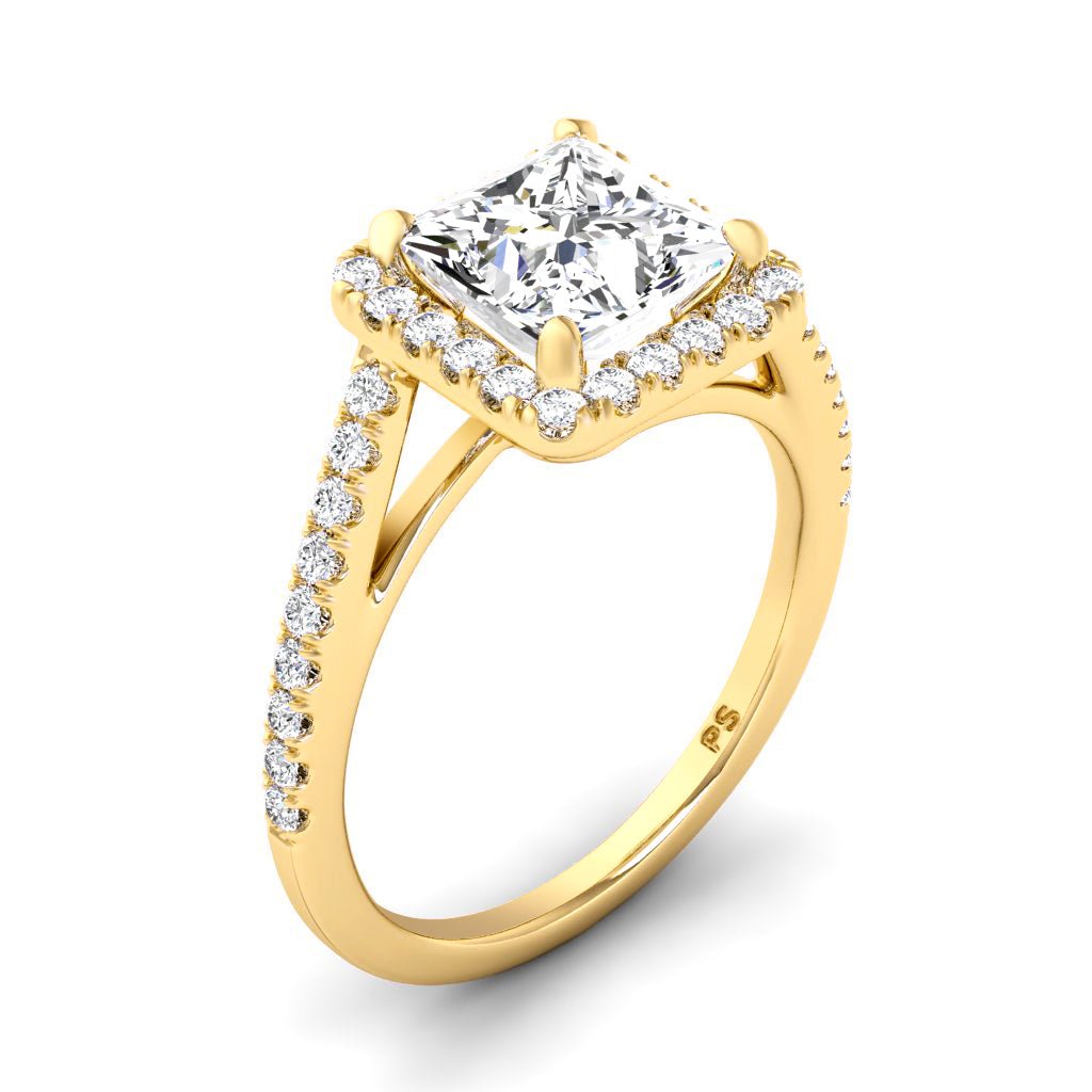 0.85-6.35 CT Princess & Round Cut Diamonds - Halo Rings