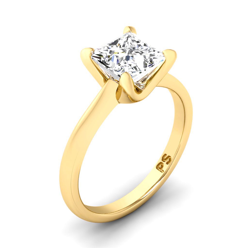 0.50 - 3.00 CT Princess Cut Lab Grown Diamonds - Solitaire Ring - Primestyle.com
