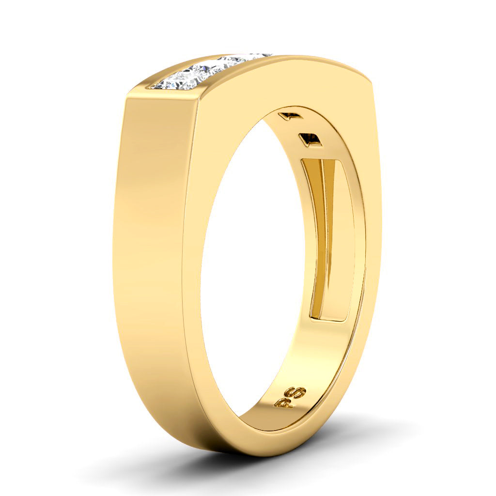 1.00 CT Princess Cut Lab Grown Diamonds - Mens Wedding Band