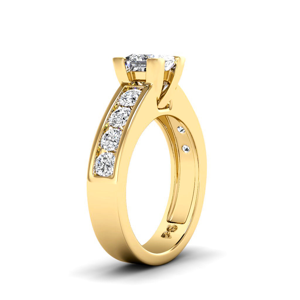 1.30-3.80 CT Round &amp; Princess Cut Lab Grown Diamonds - Engagement Ring