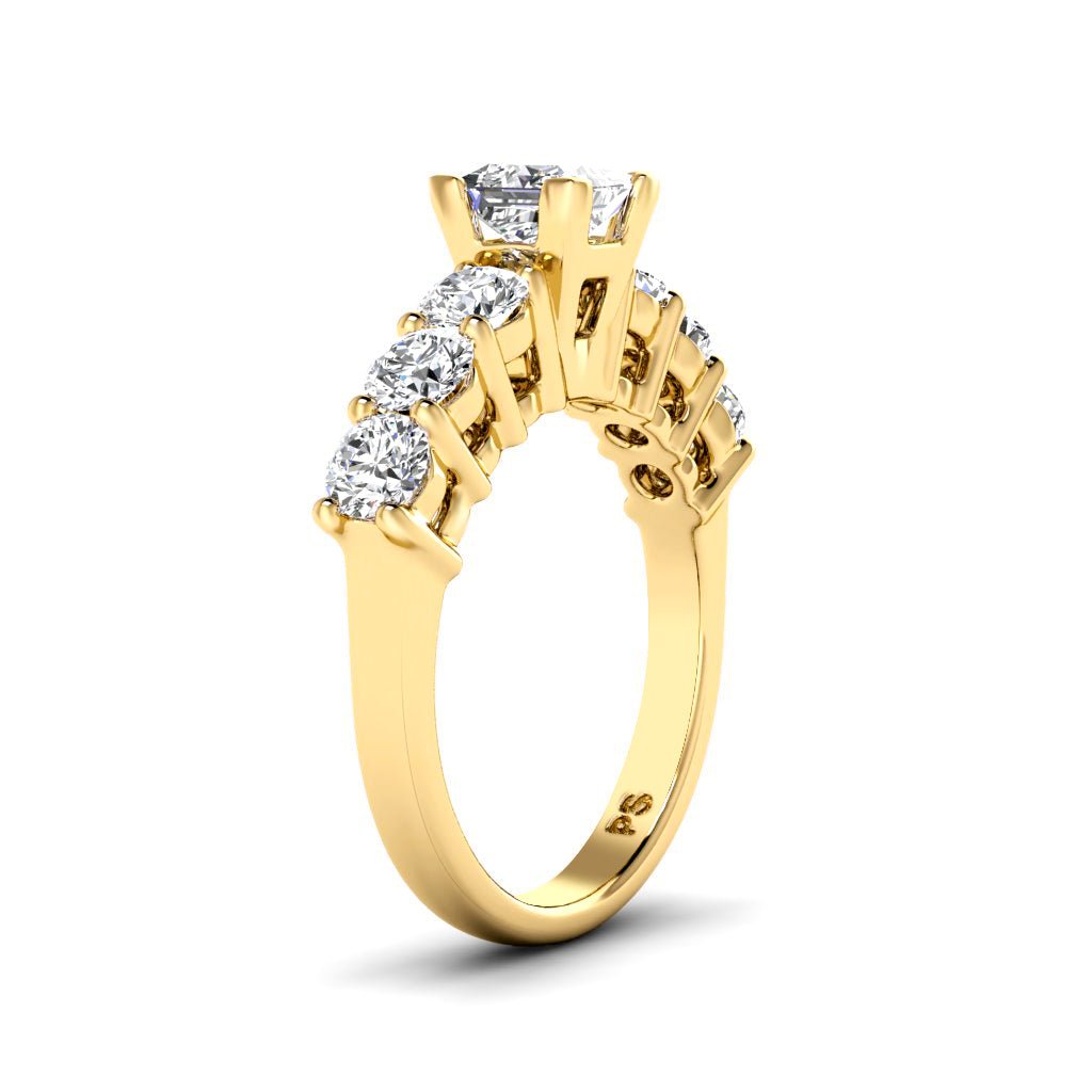 1.95-3.10 CT Princess & Round Cut Natural Diamonds - Engagement Ring