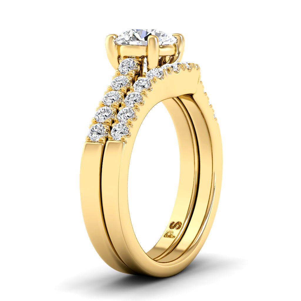 1.05-6.55 CT Princess & Round Cut Diamonds - Bridal Set