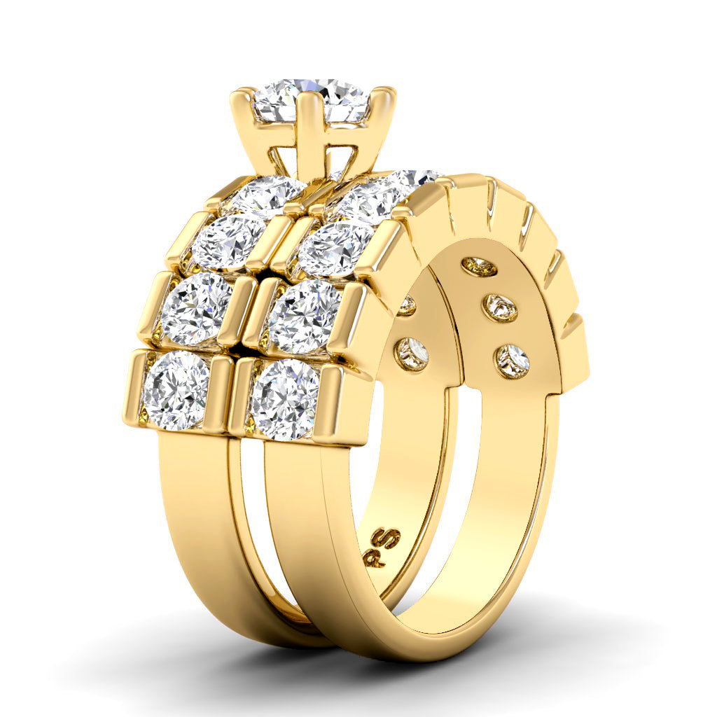 2.75-5.25 CT Round Cut Lab Grown Diamonds - Bridal Set
