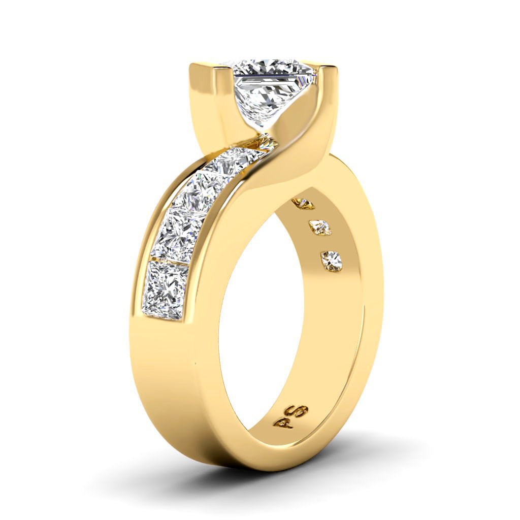 2.30-7.80 CT Princess Cut Diamonds - Engagement Ring