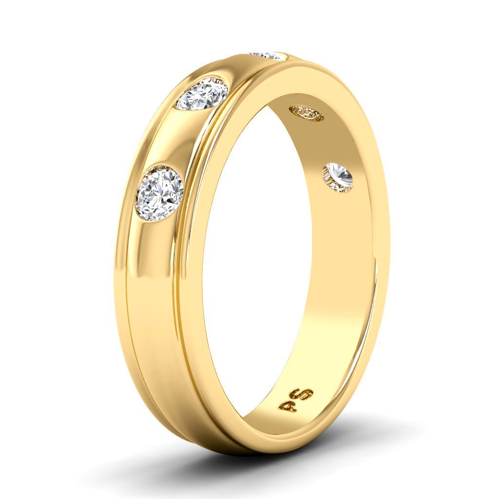 0.50 CT Round Cut Lab Grown Diamonds - Mens Wedding Band - Primestyle.com