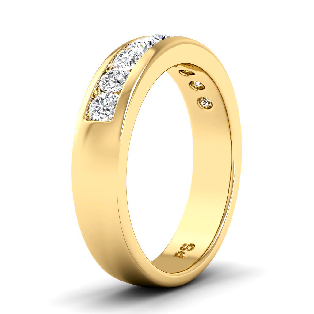 0.80 CT Round Cut Lab Grown Diamonds - Mens Wedding Band