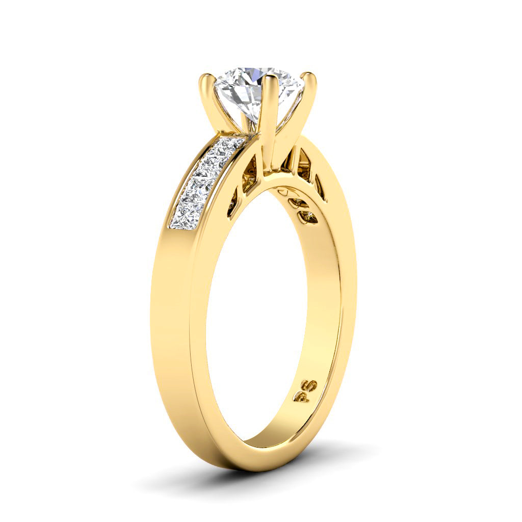 1.00-3.50 CT Princess & Round Cut Lab Grown Diamonds - Engagement Ring