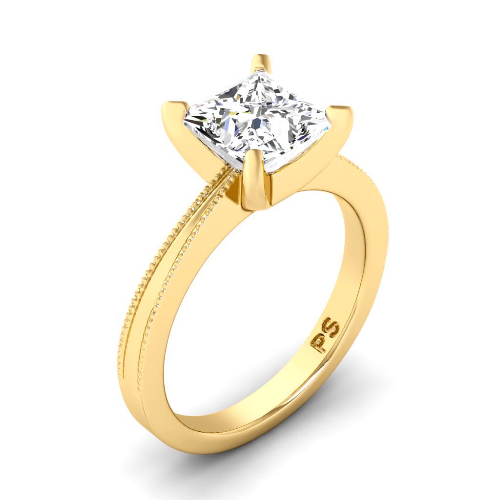 0.50-6.00 CT Princess Cut Diamonds - Solitaire Rings