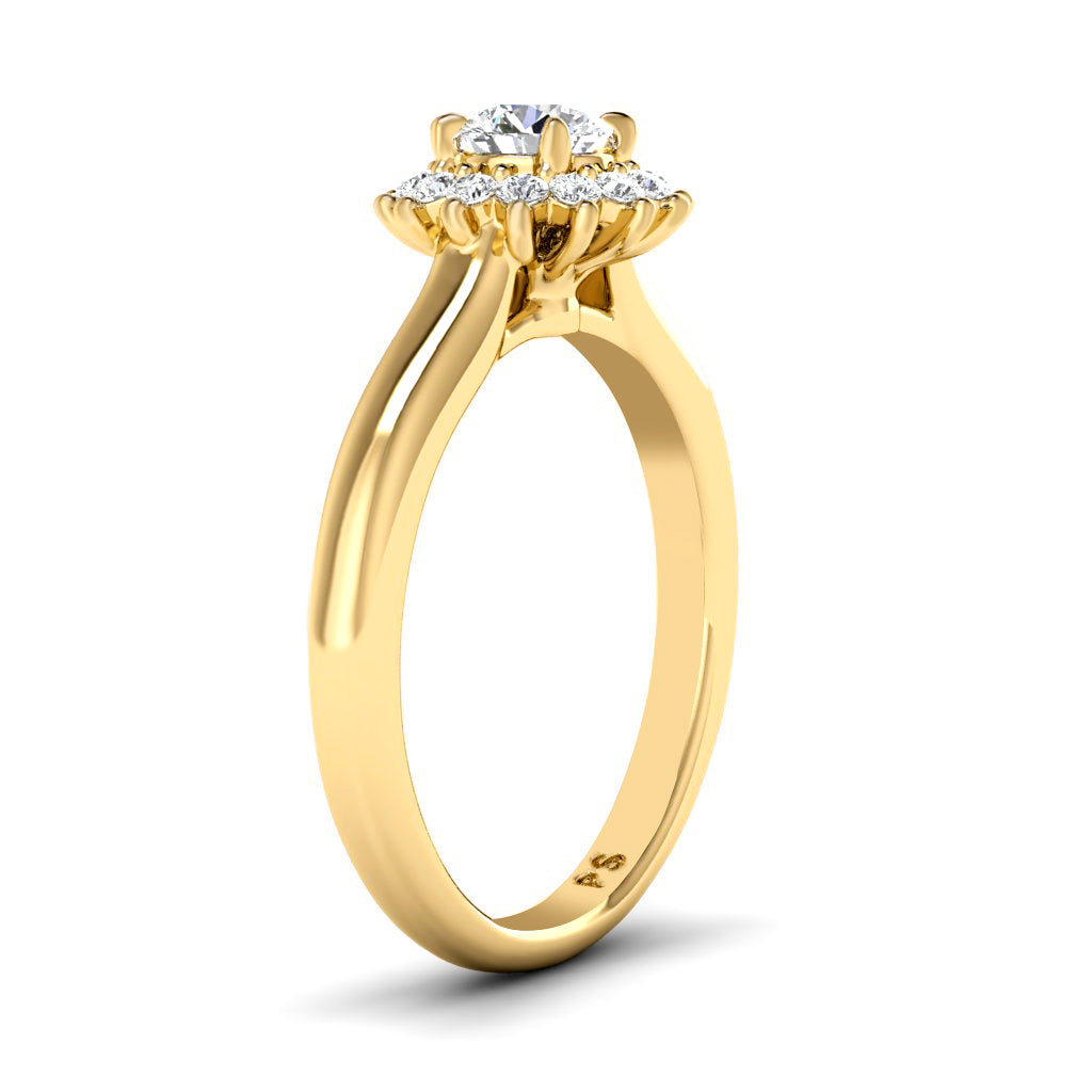 0.20 CT Round Cut Lab Grown Diamonds - Halo Ring