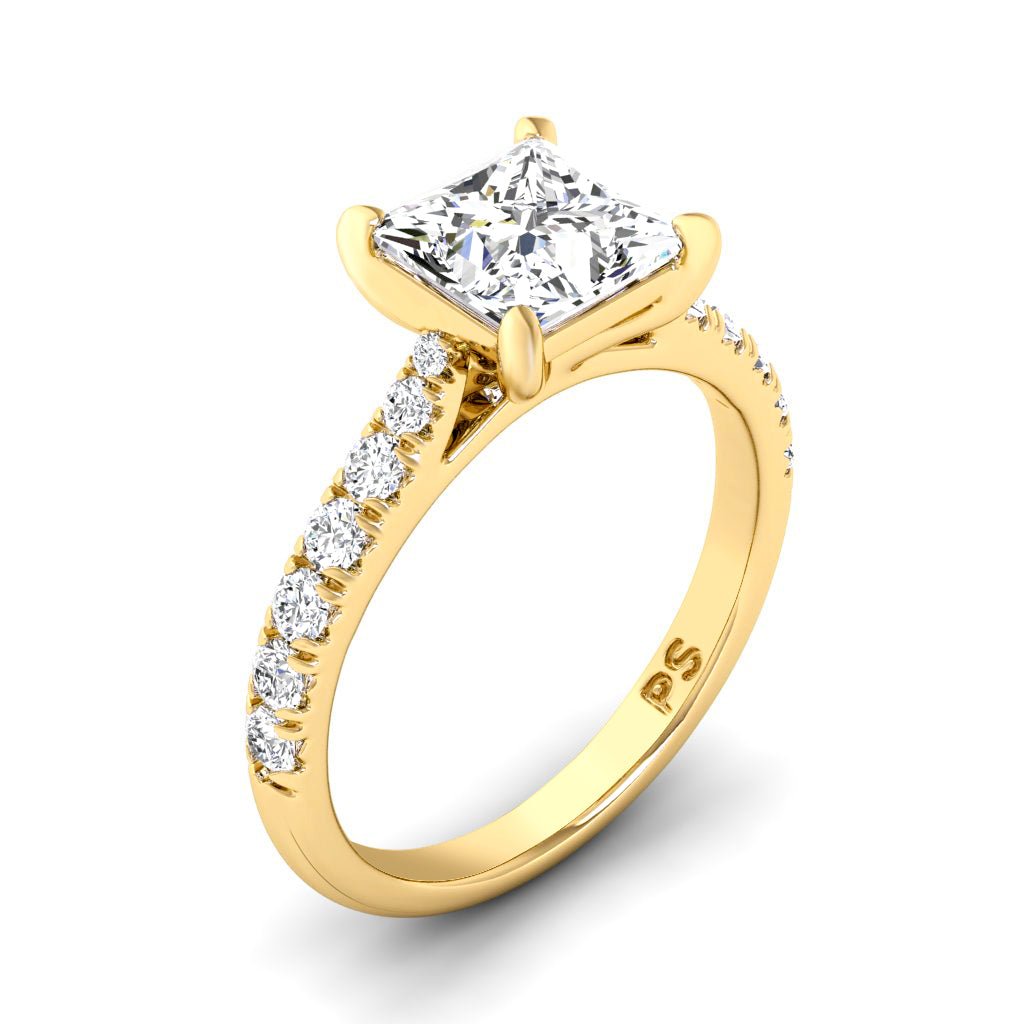 0.85-6.35 CT Princess & Round Cut Lab Grown Diamonds - Engagement Ring
