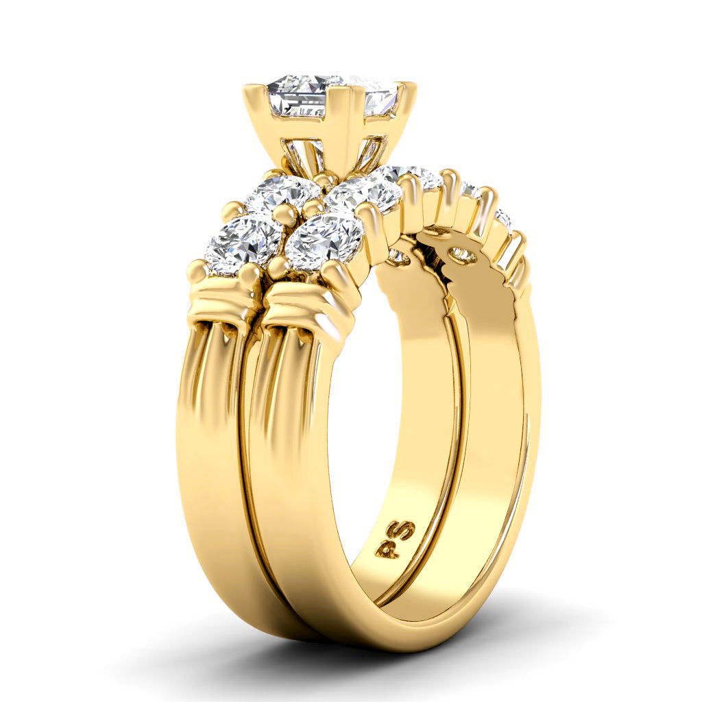1.55-2.70 CT Round & Princess Cut Diamonds - Bridal Set