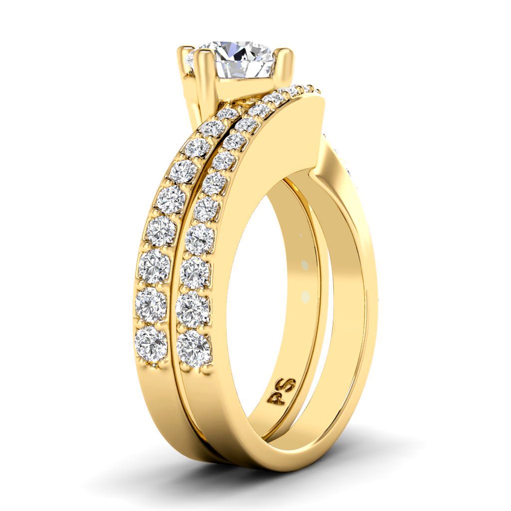 1.05-2.20 CT Round Cut Natural Diamonds - Bridal Set