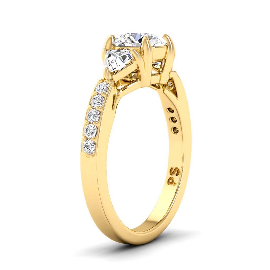 0.95-2.10 CT Round & Triangle Cut Natural Diamonds - Engagement Ring