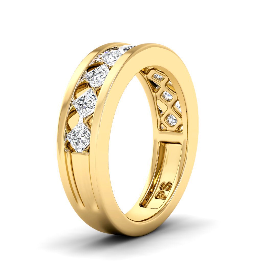 0.90 CT Princess Cut Lab Grown Diamonds - Wedding Band - Primestyle.com