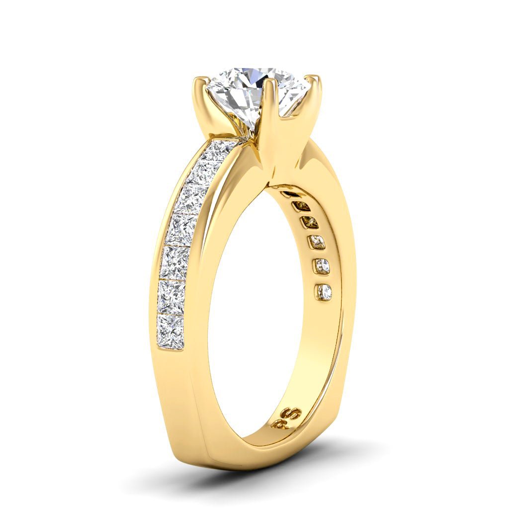 1.05 - 2.20 CT Princess & Round Cut Natural Diamonds - Engagement Ring - Primestyle.com