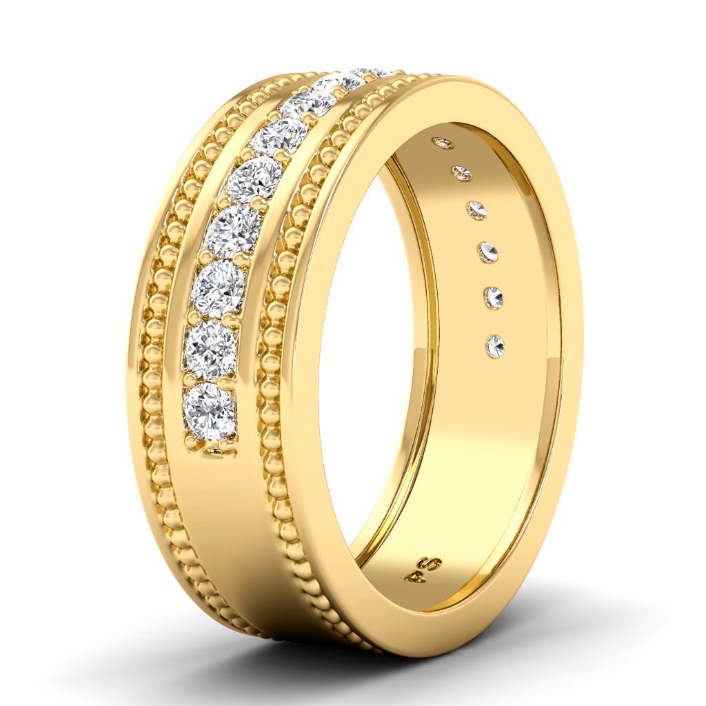 0.80 CT Round Cut Natural Diamonds - Mens Wedding Bands