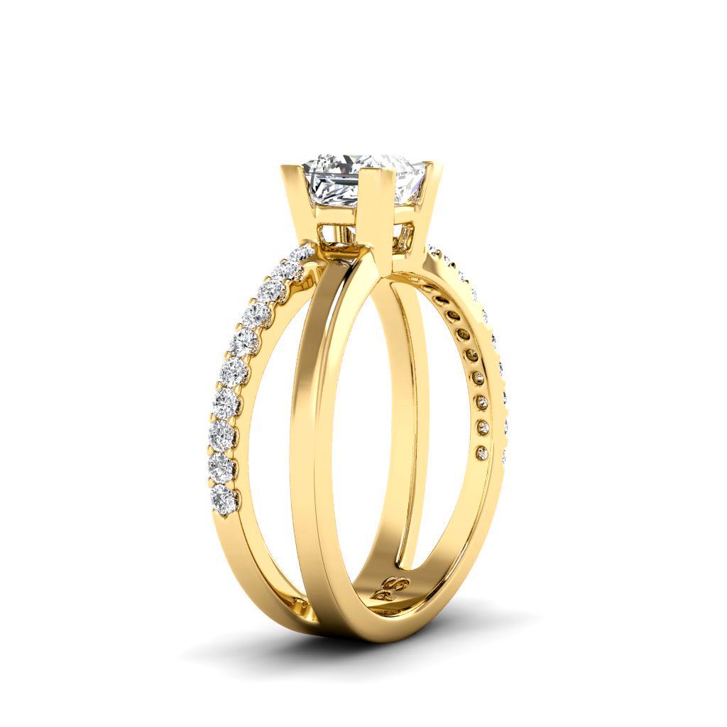 0.60-1.75 CT Princess & Round Cut Natural Diamonds - Engagement Ring