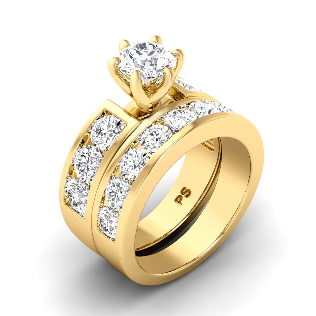 3.35-8.85 CT Round Cut Diamonds - Bridal Set