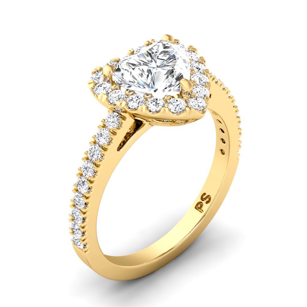 0.80 - 1.95 CT Heart & Round Cut Natural Diamonds - Engagement Ring - Primestyle.com