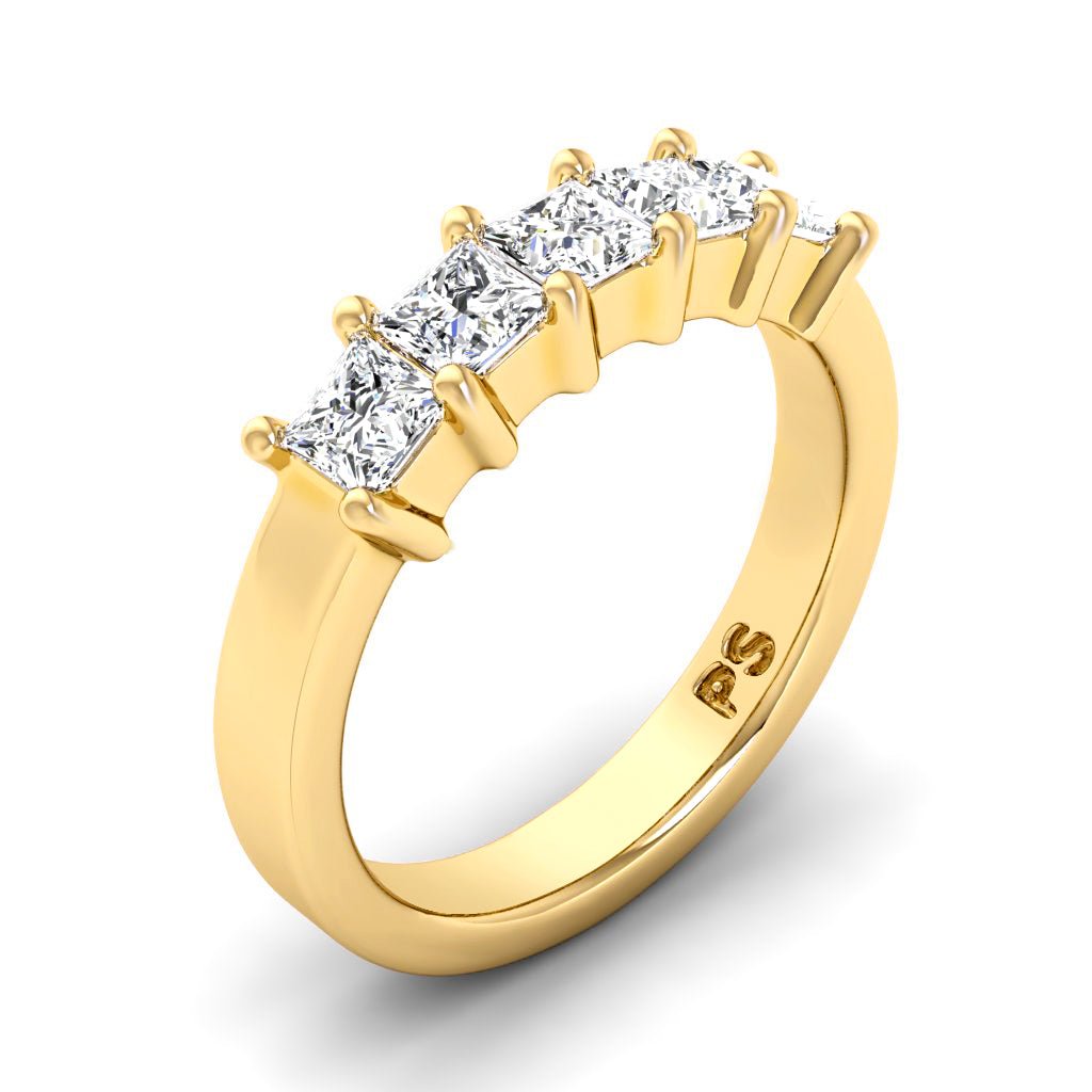 0.90 CT Princess Cut Lab Grown Diamonds - Wedding Band - Primestyle.com