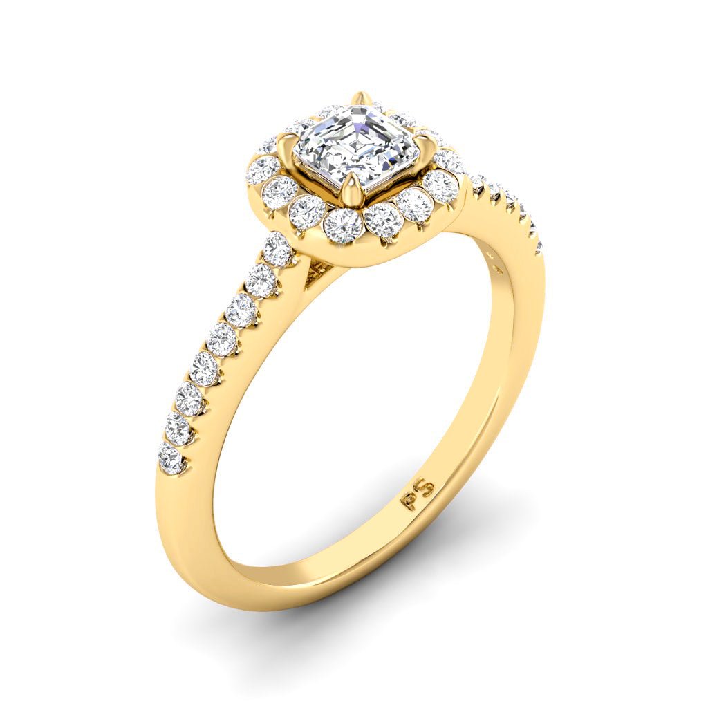 0.70-1.85 CT Ascher & Round Cut Natural Diamonds - Engagement Ring